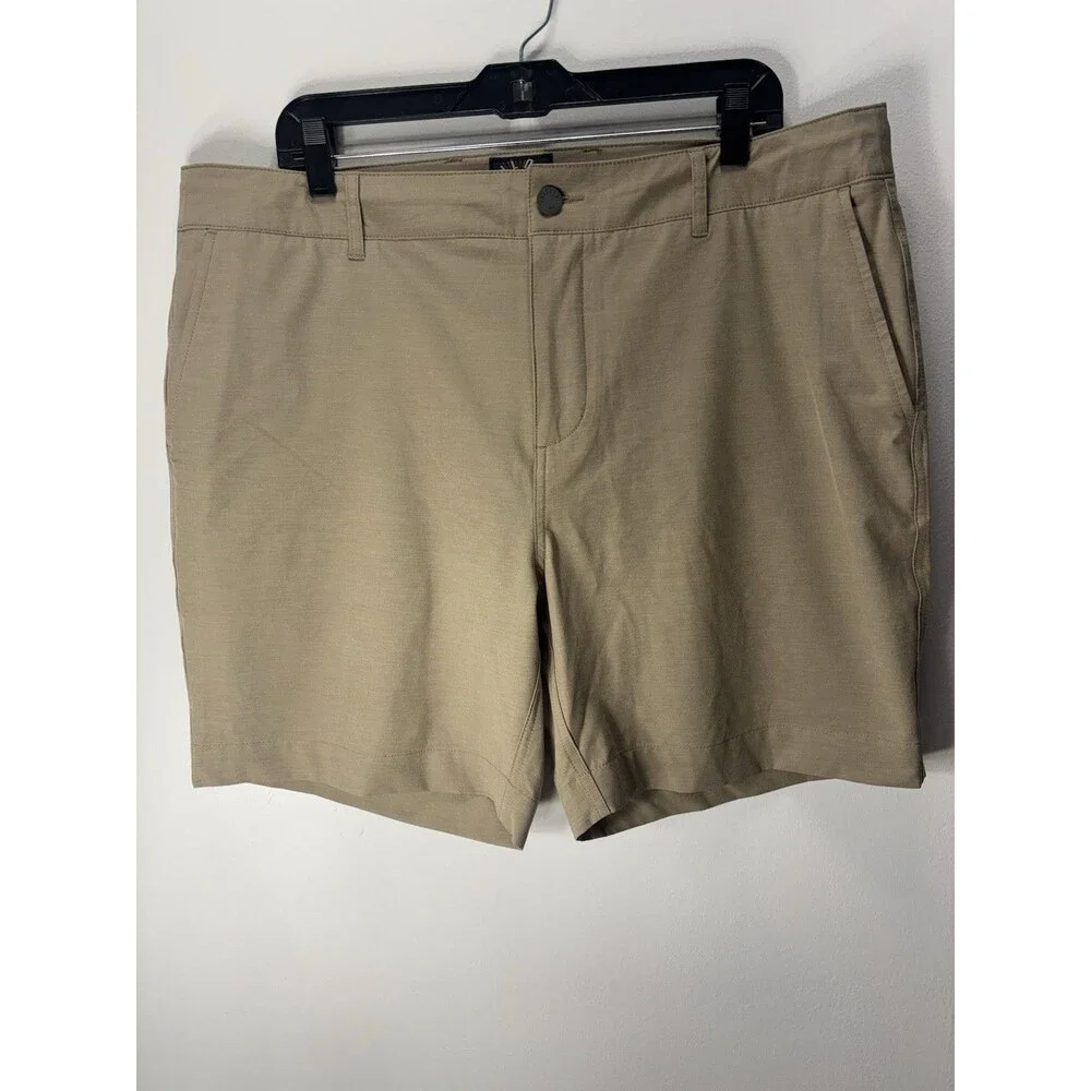 Faherty All Day Shorts Performance Stretch Chino Mens Khaki Drawstring Sz 36